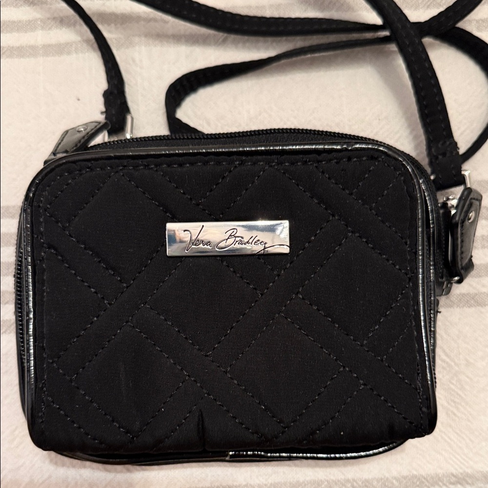 Vera Bradley Black Quilted Crossbody Wallet